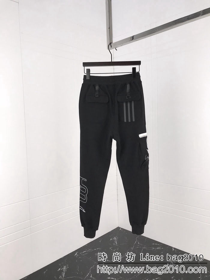 Y-3山本耀司 2018年秋季新款 褲腿品牌LOGO 微跨休閒褲 ydi1501